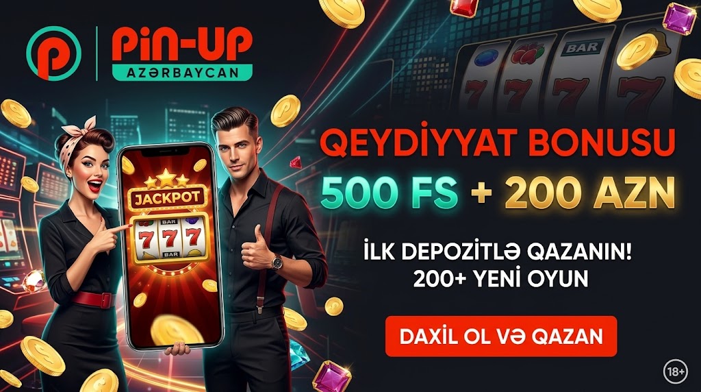Pin Up casino slot kataloqu və qeydiyyat bonusu vizualı