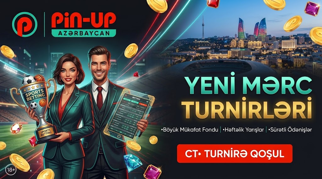 Pin Up casino mərc turnirləri və şəhər gecəsi vizualı